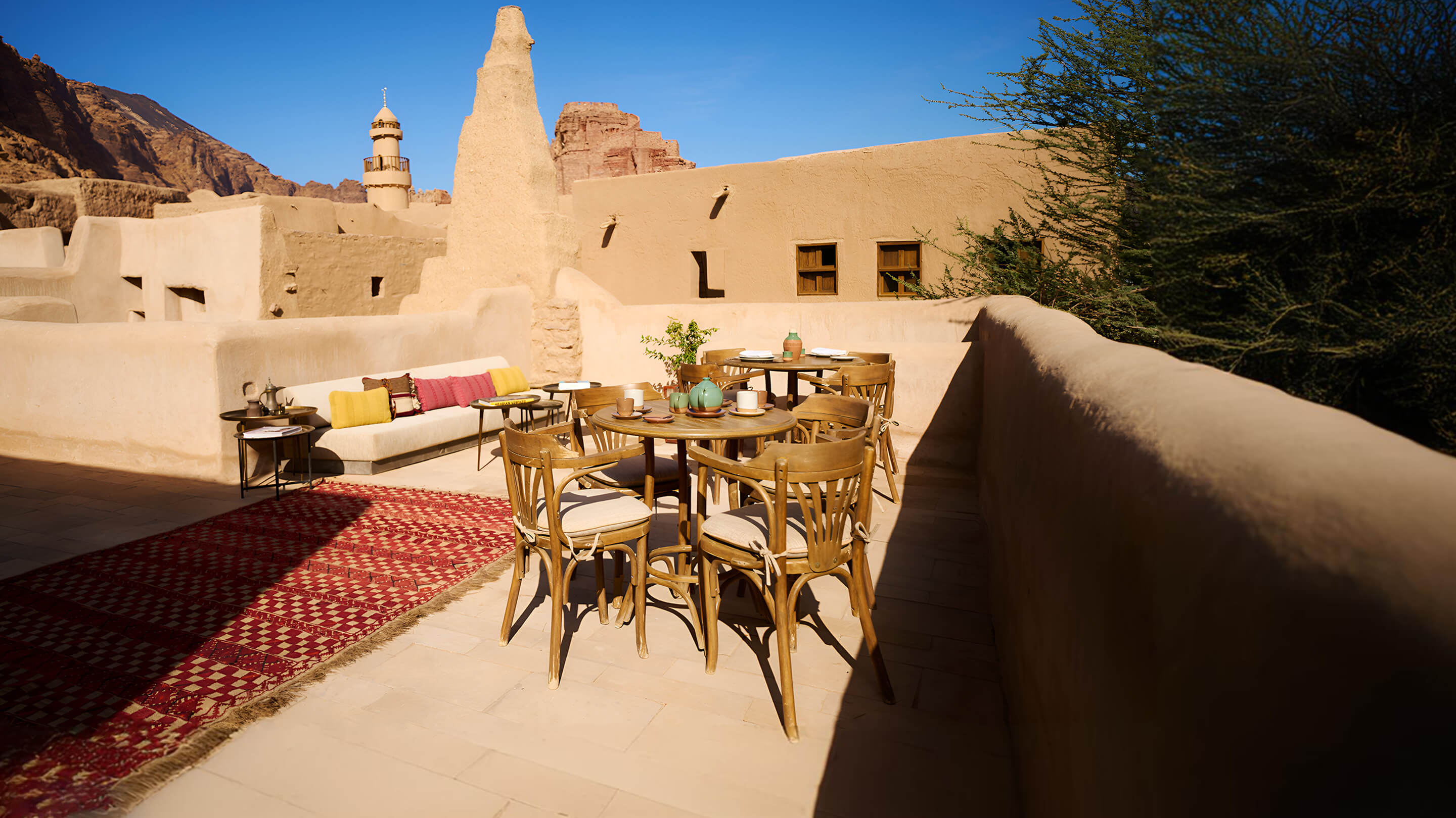 Rooftop restaurant in AlUla